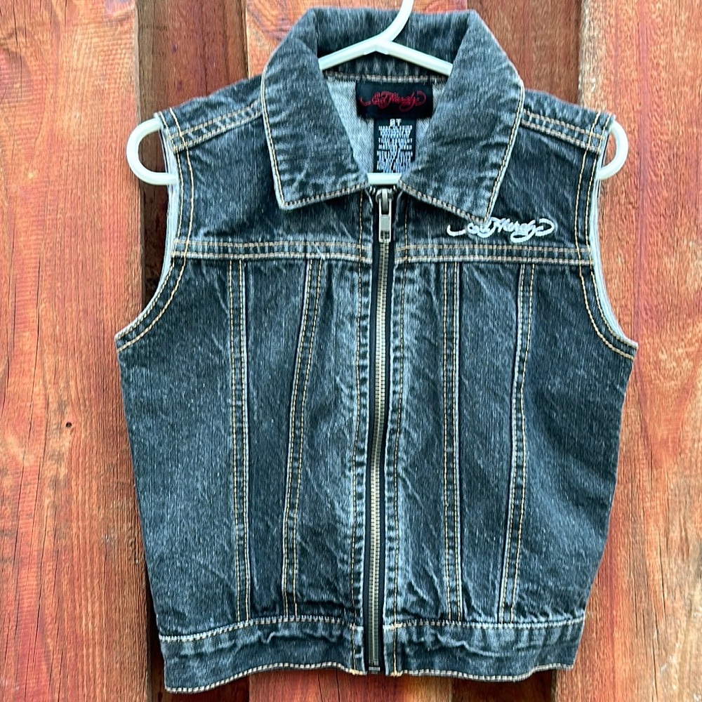Ed Hardy Kids Denim Vest By Brand  Black Size 2t